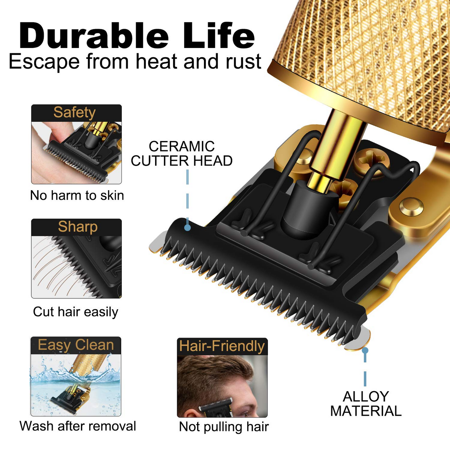 Professional Men's Beard & Hair Trimmer Kit: Cordless T-Blade Shaver & Barber