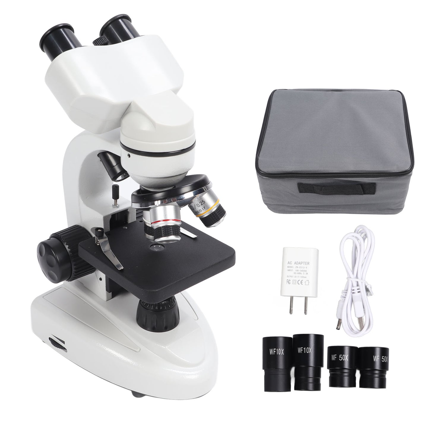 Microscope Cordless LED Illumination Lab Compound 40X-5000X