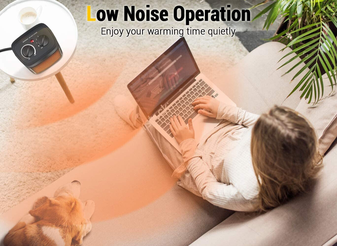 1500W Ceramic Space Heater with Thermostat - 9-Inch, Black, New