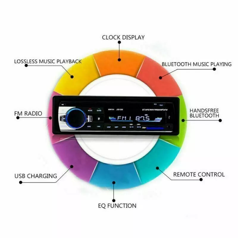 Bluetooth Car Stereo Audio SD USB MP3 Radio Player