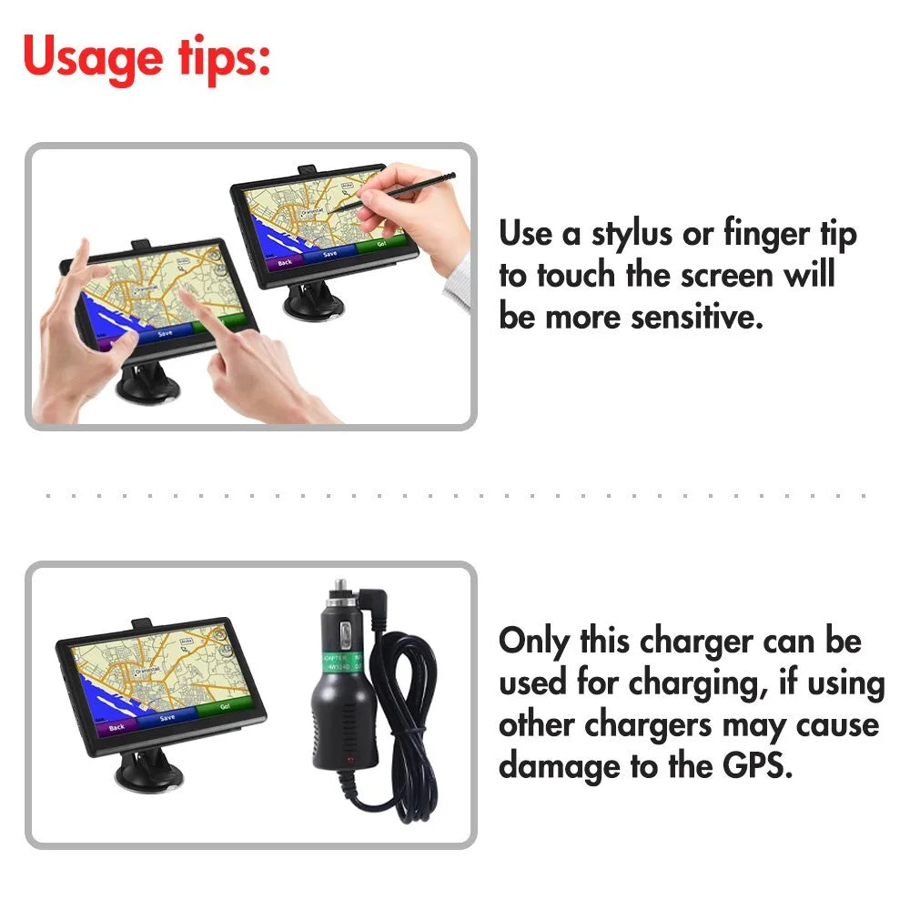 Car & Truck GPS Maps Navigation System Touchscreen