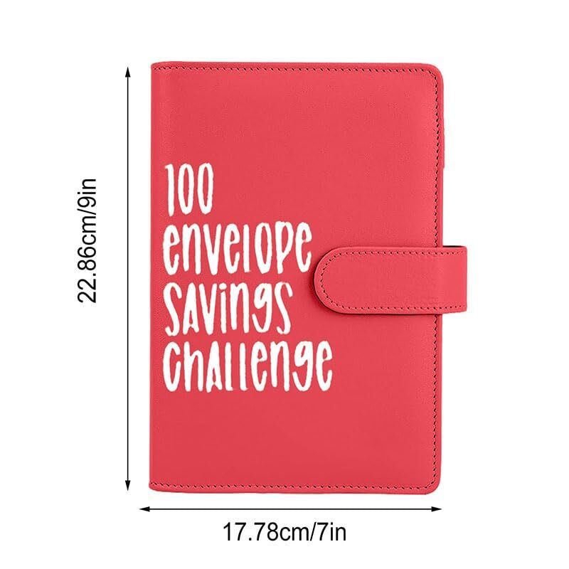 100 Envelope Challenge Binder Savings Book with Envelopes Budget Binder for Cash