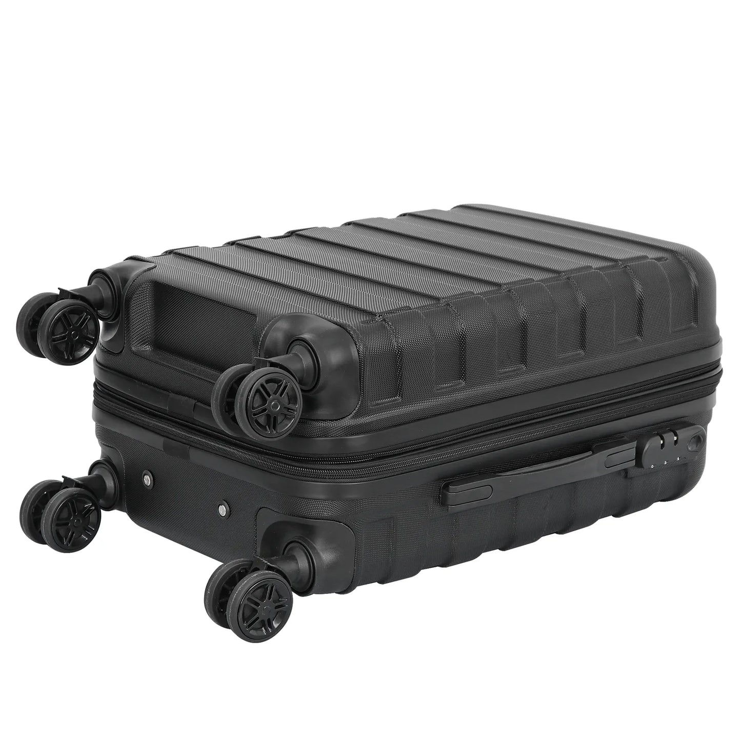 22" Black Hardside Carry-On Spinner Suitcase - Expandable Luggage with Wheels