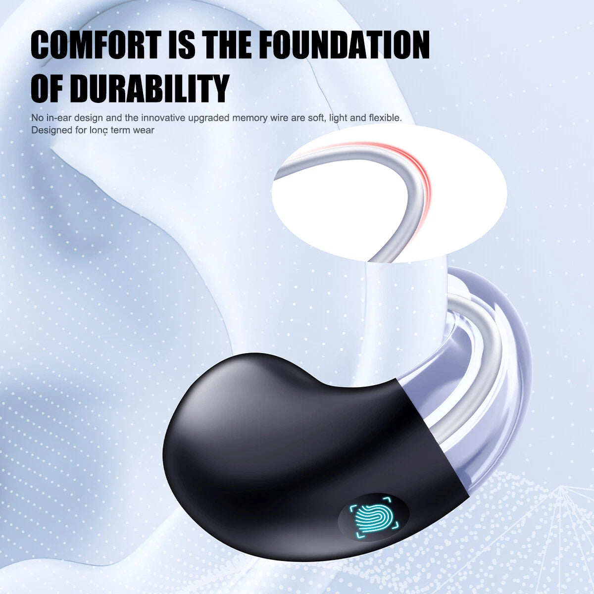 Bone Conduction Wireless Headphones – Bluetooth 5.3 Ear Clip Sport Earbuds
