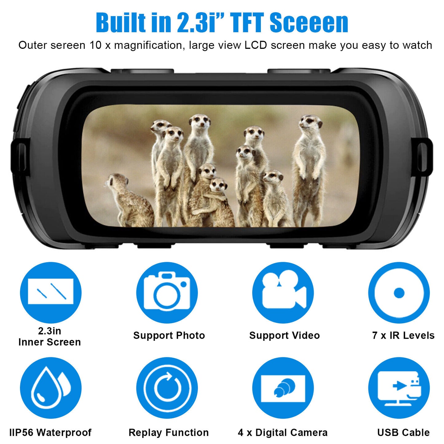 Digital Night Vision Binoculars For Total Darkness Surveillance