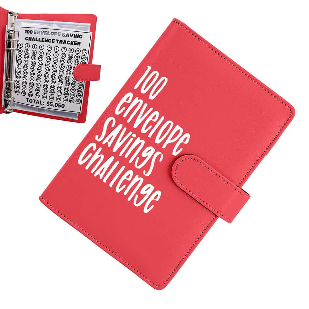100 Envelope Challenge Binder Savings Book with Envelopes Budget Binder for Cash