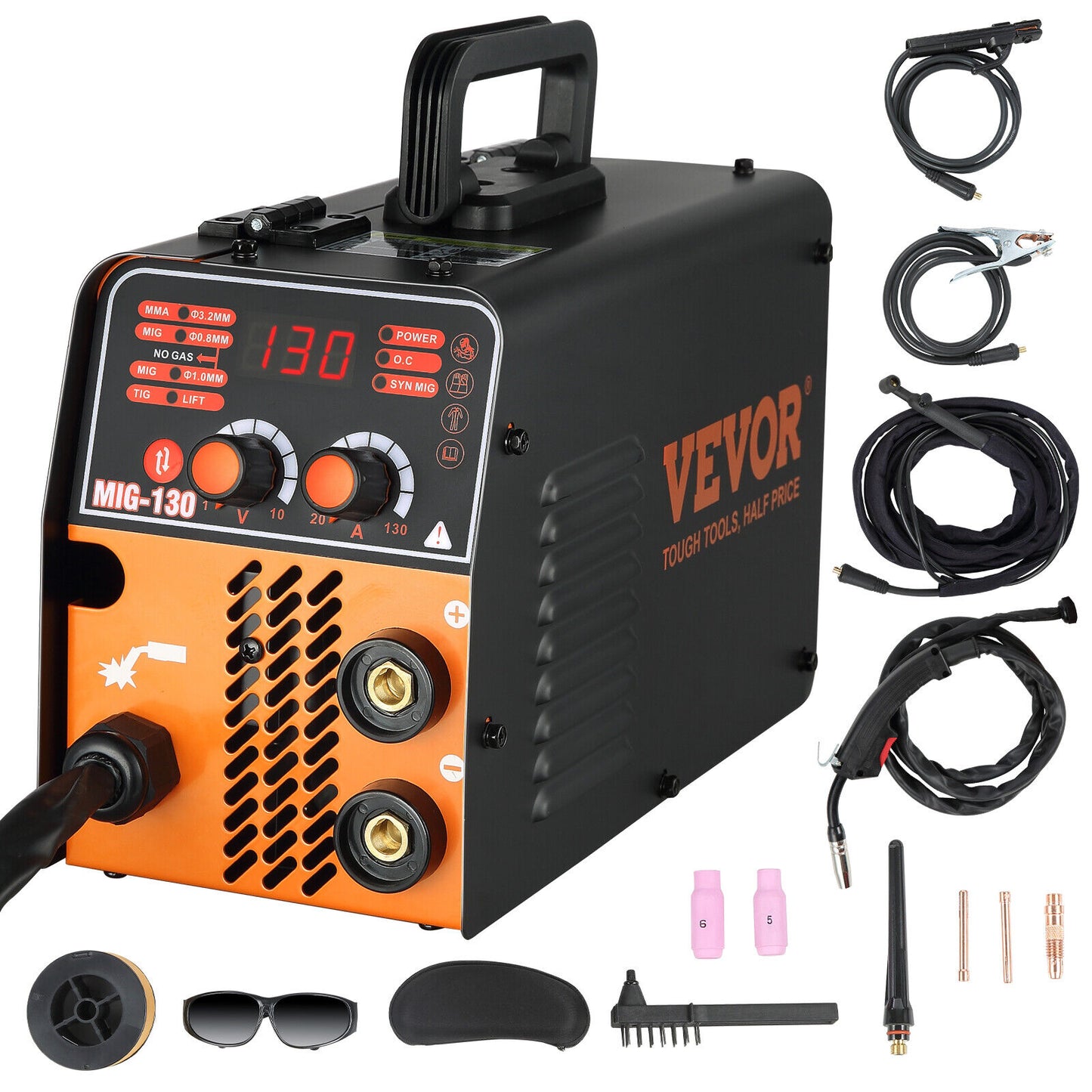 Professional MIG Welder: 130A Flux Core 3 in 1 MMA/MIG/LIFT TIG Welder
