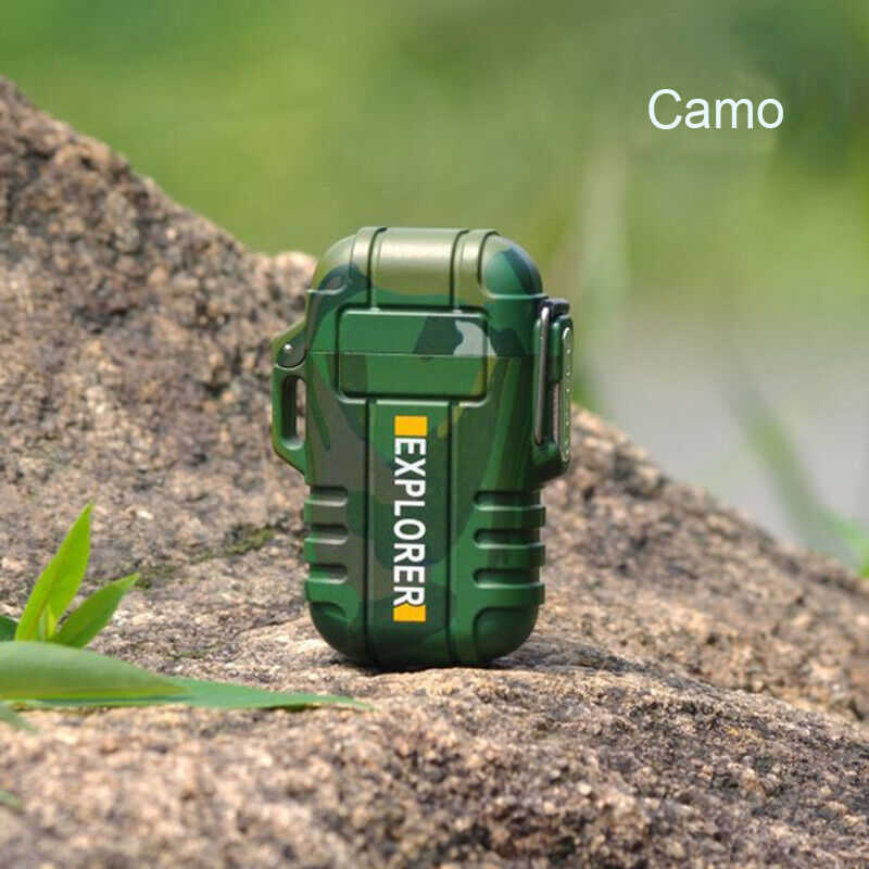 Waterproof Dual Arc Electric Lighter with Flameless Plasma Technology and USB Rechargeable Functionality