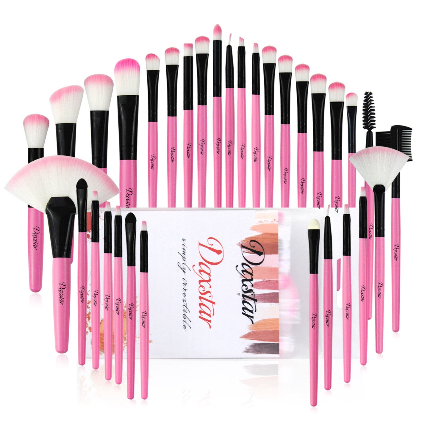 32-Piece Professional Makeup Brush Set with Leather Case – Soft Natural Hair Brushes for Eyes, Face & Lips – Perfect for Beginners & Makeup Artists