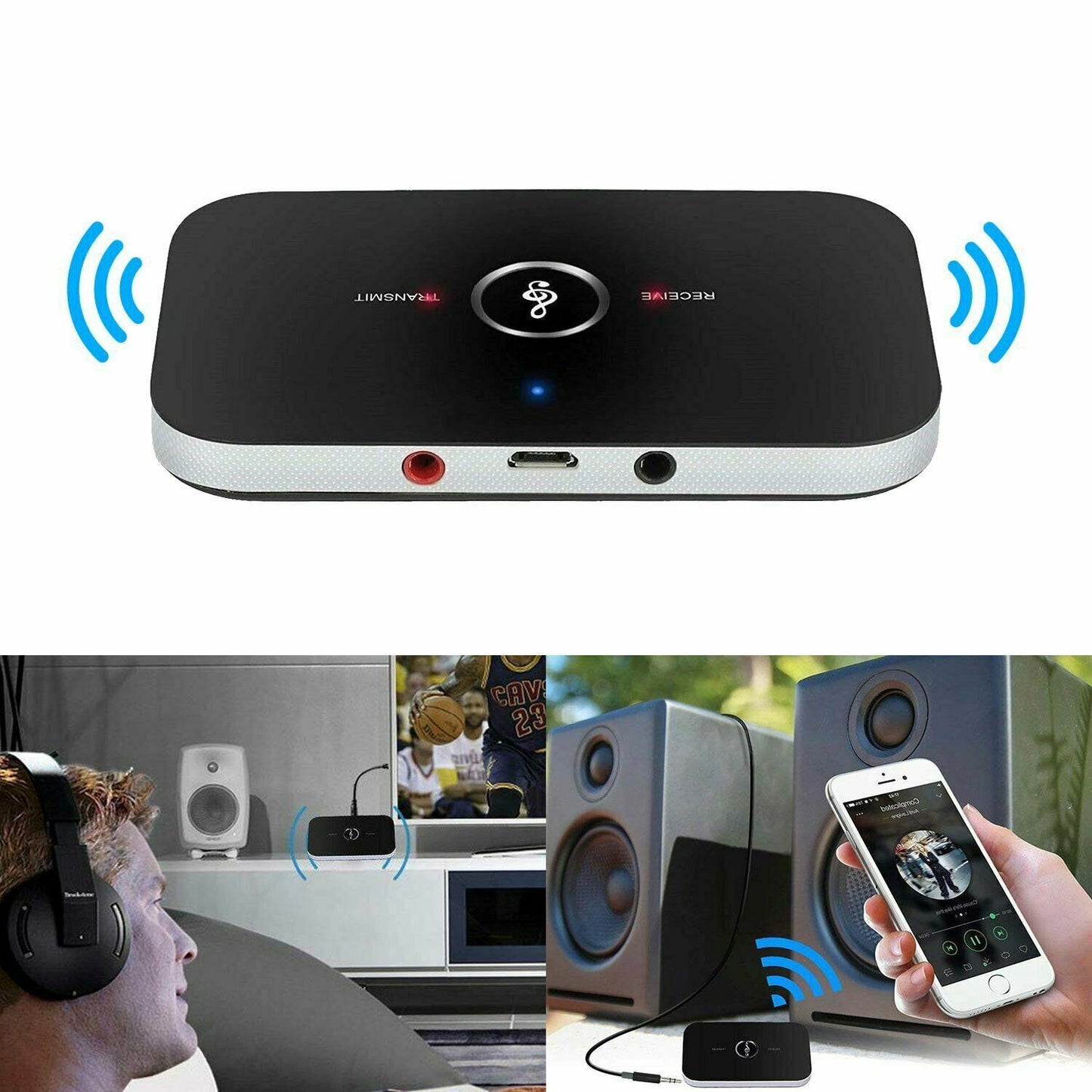 Bluetooth Transmitter & Receiver Wireless Adapter For Home stereos/speakers