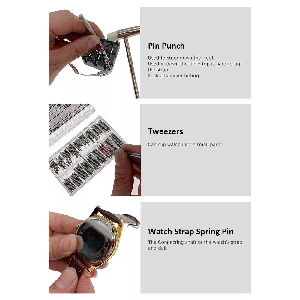 147-Piece Professional Watch Repair Kit with Case Opener, Link Remover, Spring Bar Tool & Carrying Case