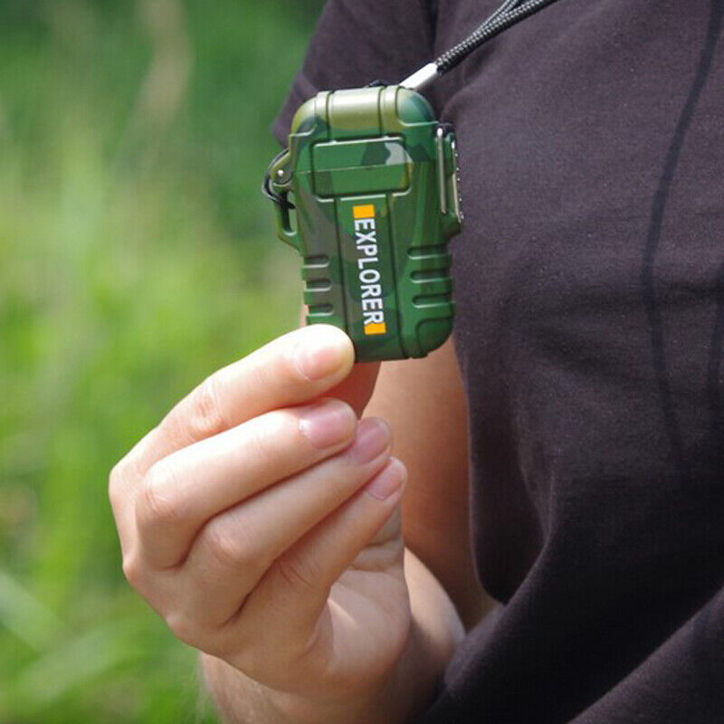 Waterproof Dual Arc Electric Lighter with Flameless Plasma Technology and USB Rechargeable Functionality