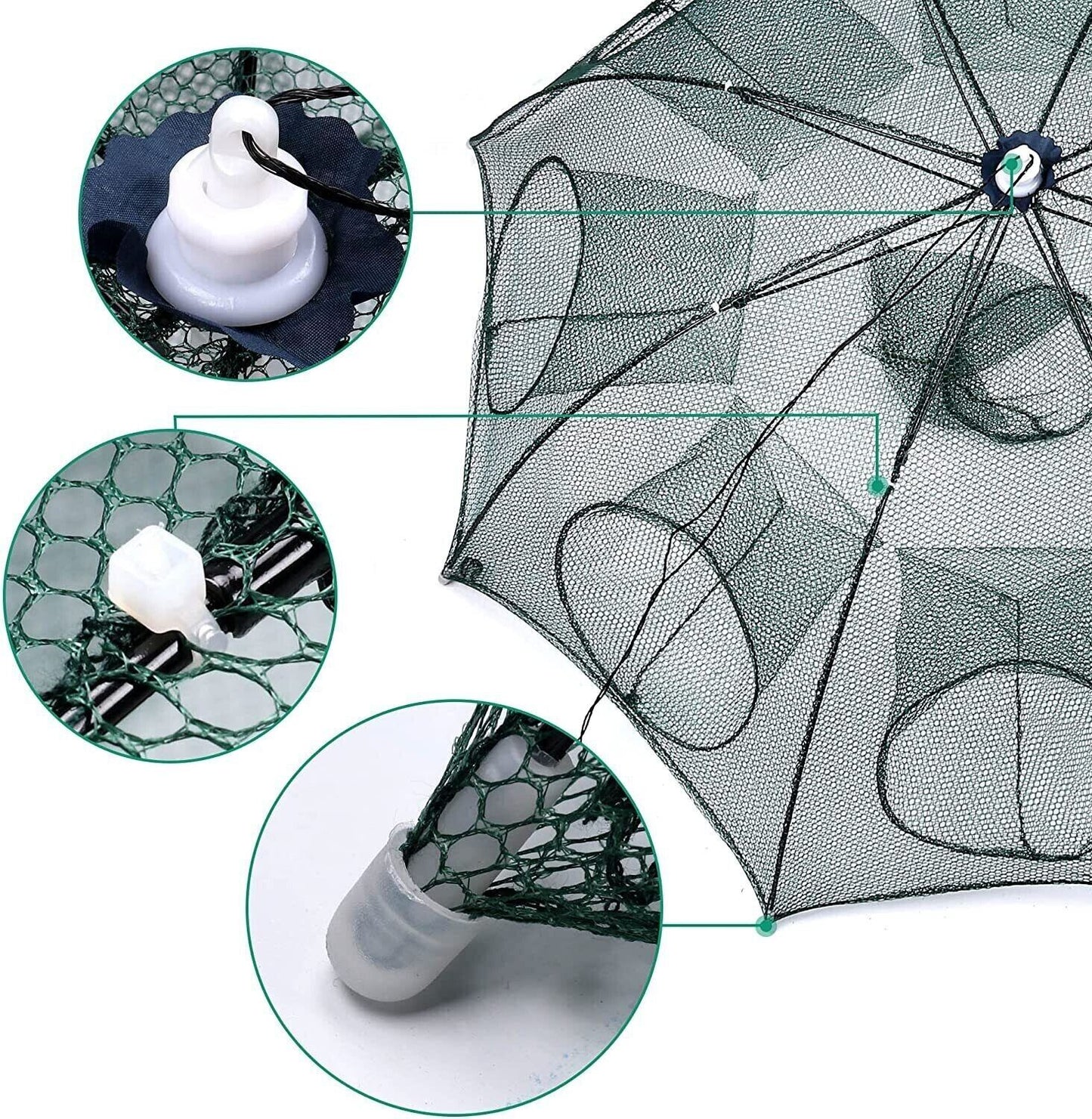 Foldable Fishing Bait Trap - Crab, Shrimp, Minnow Net - Easy, Portable, Durable