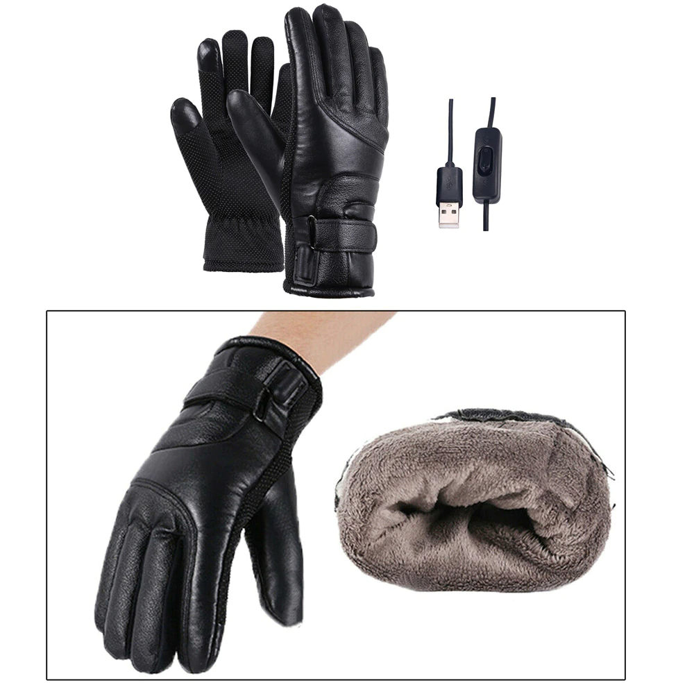 Electric Heated Gloves with Thermal Warming: Windproof for Skiing and Snow Activities (USB-Powered)
