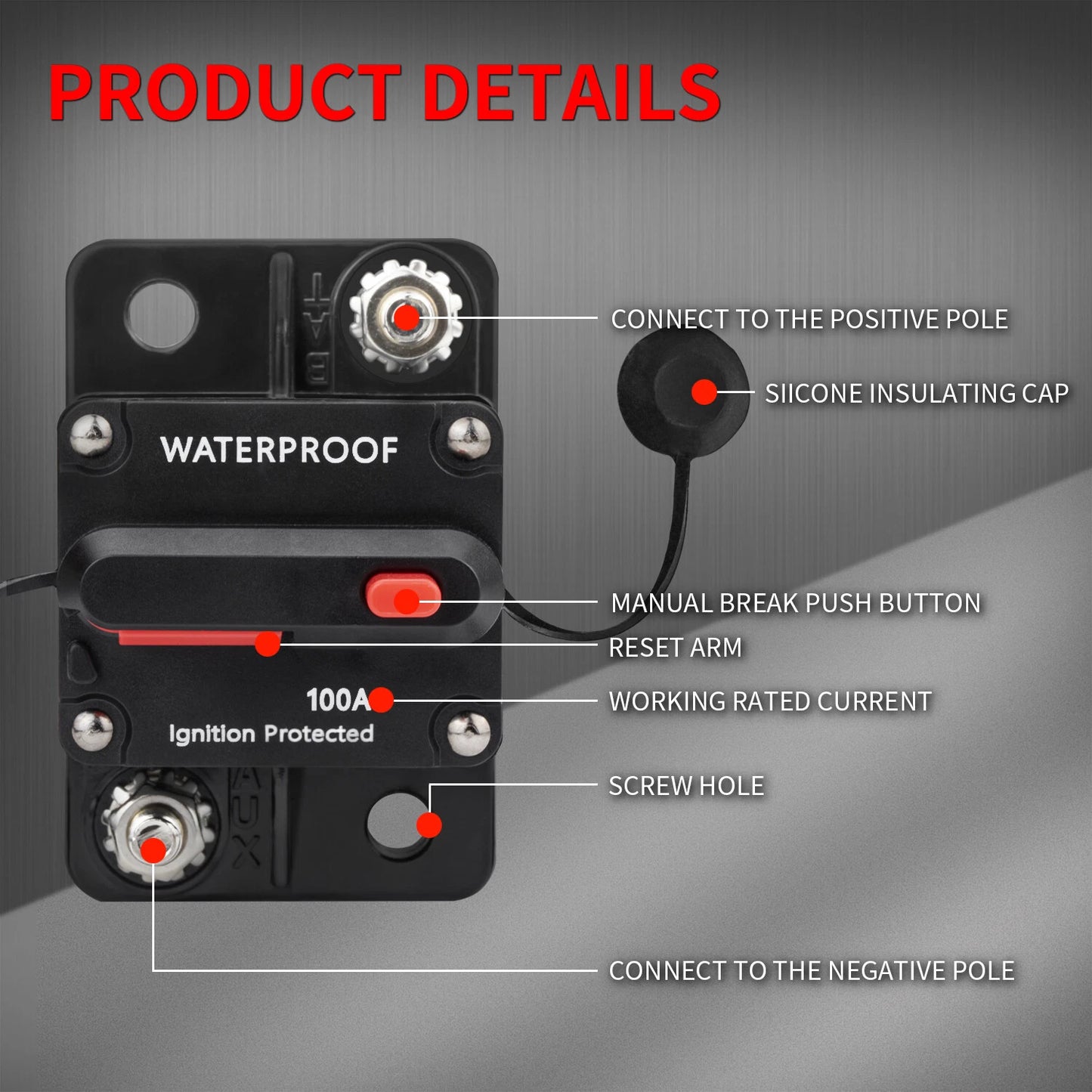 300A Marine-Grade Circuit Breaker | Manual Reset Switch for RV, Boat, Truck, Audio