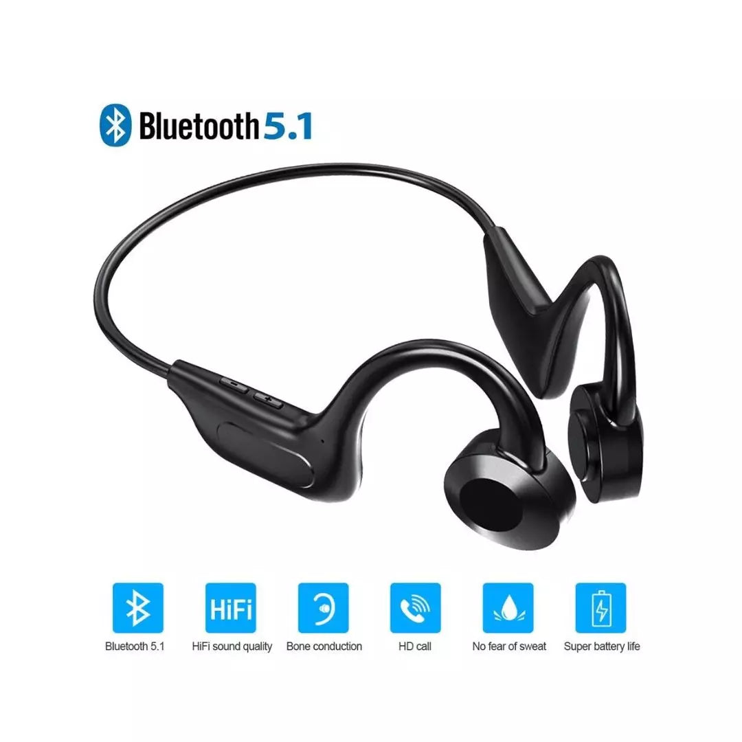 Bone Conduction Bluetooth 5.3 Headphones – Wireless Ear Clip Sport Earbuds