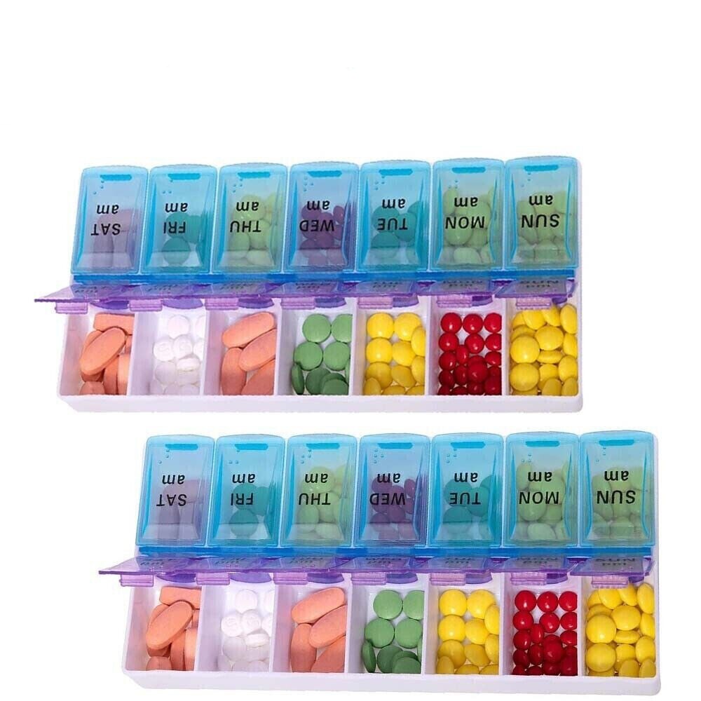7-Day AM/PM Pill Box Organizer with Removable Medicine Case