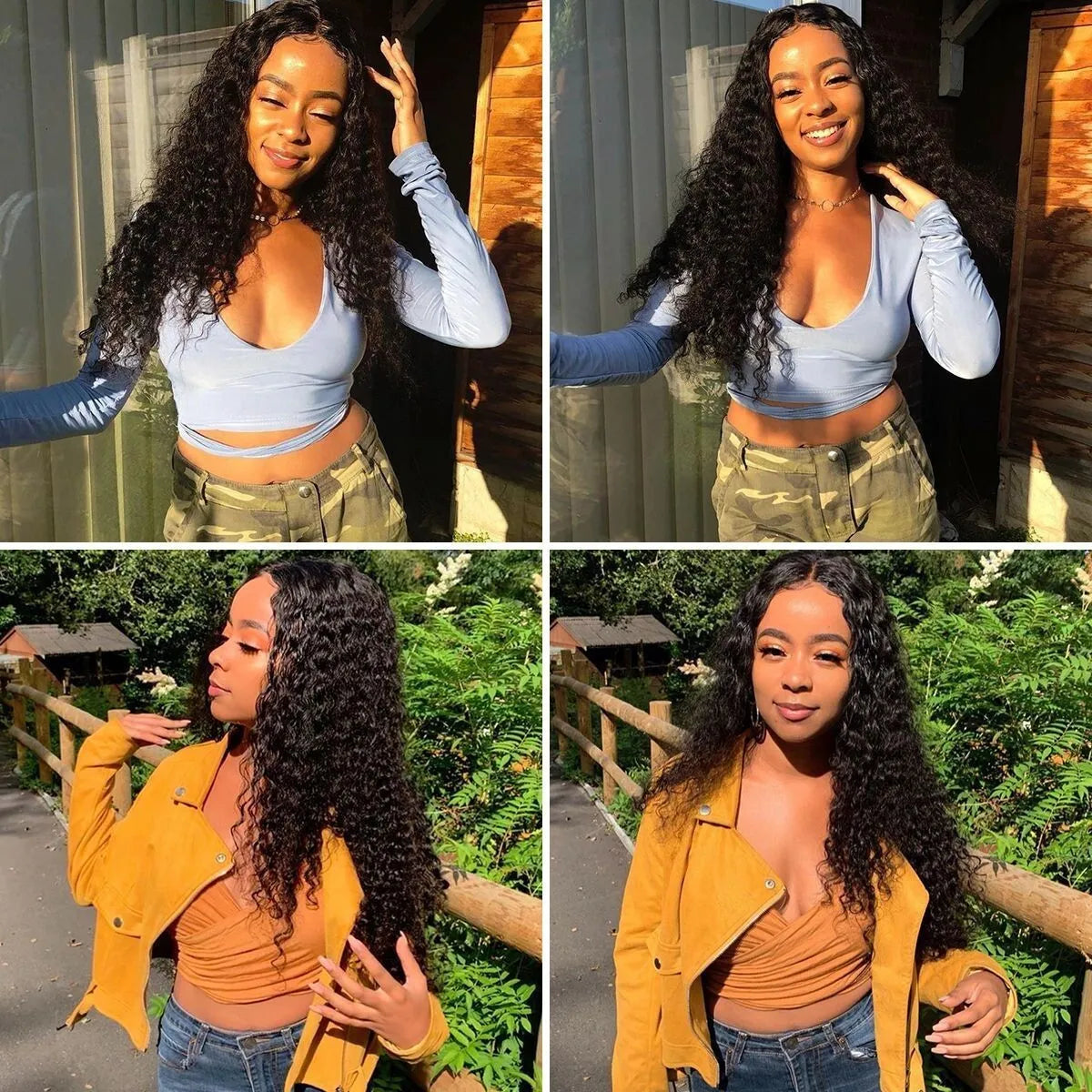 Front Wig Women's Brazilian Human Long Curly Lace Wavy Hair Wigs US