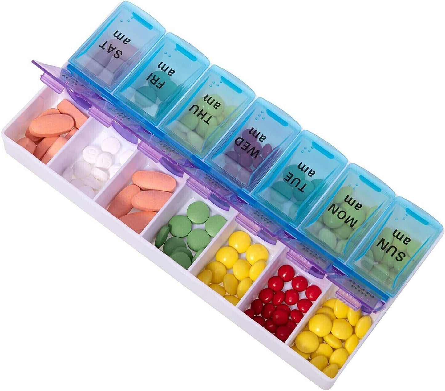 7-Day AM/PM Pill Box Organizer with Removable Medicine Case