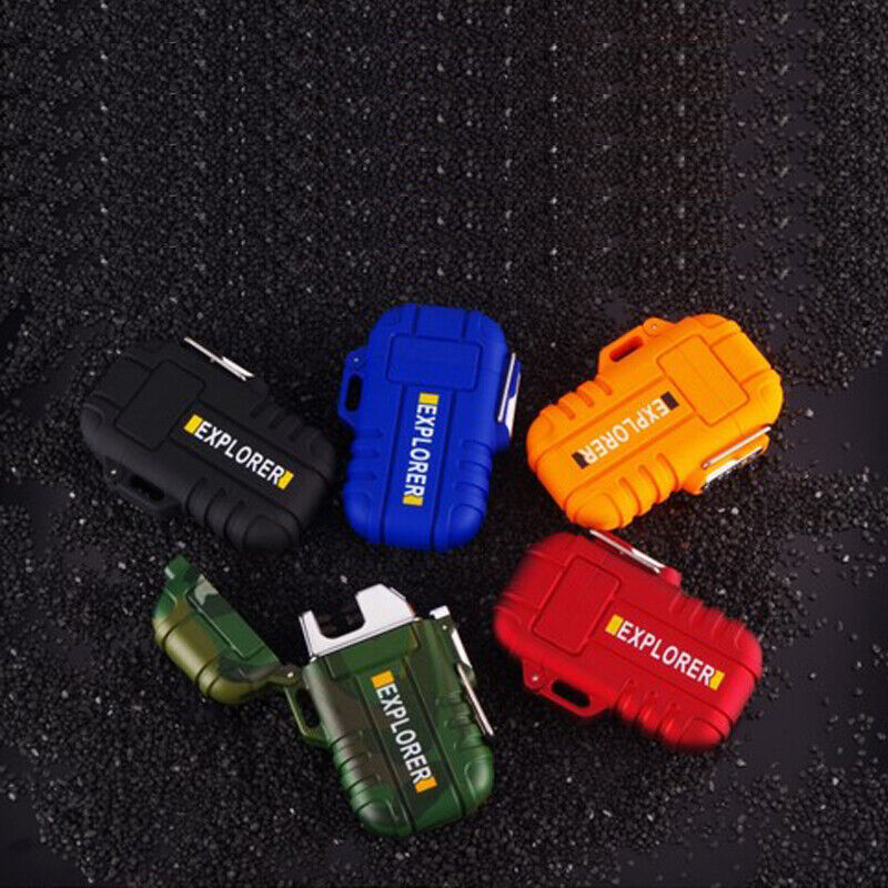 Waterproof Dual Arc Electric Lighter with Flameless Plasma Technology and USB Rechargeable Functionality