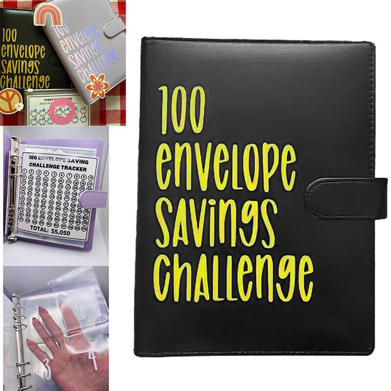 100 Envelope Challenge Binder Savings Book with Envelopes Budget Binder for Cash