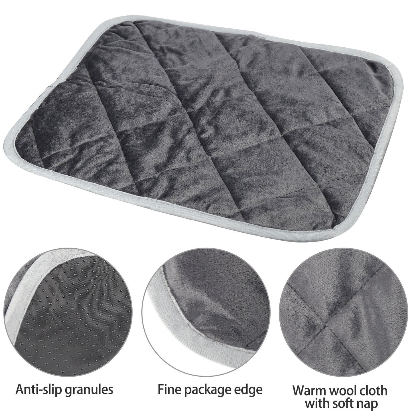 Self-Warming Thermal Mat: Premium Non-Slip Hot Pad for Canine and Feline Beds (Gray)