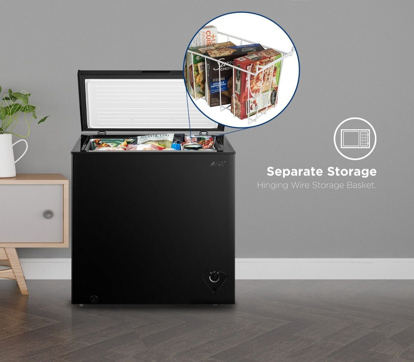7-Cubic Feet Chest Freezer with Removable Basket for Deep Food Storage