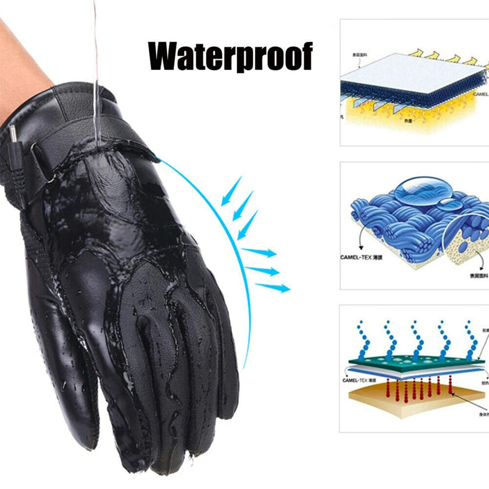 Electric Heated Gloves with Thermal Warming: Windproof for Skiing and Snow Activities (USB-Powered)