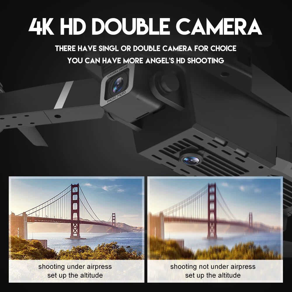 5G 4K Dual-Camera Drone with GPS | Foldable, WiFi FPV, 4 Batteries Included