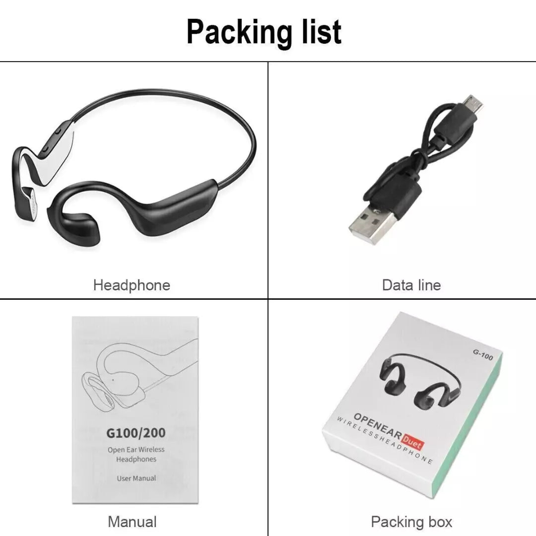 Bone Conduction Bluetooth 5.3 Headphones – Wireless Ear Clip Sport Earbuds