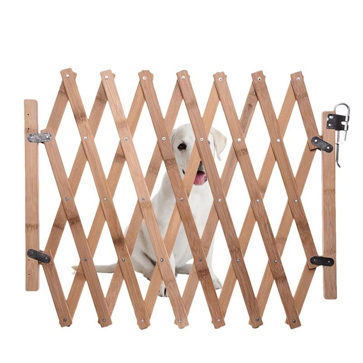 Bamboo Accordion Safety Gate for Children and Pets