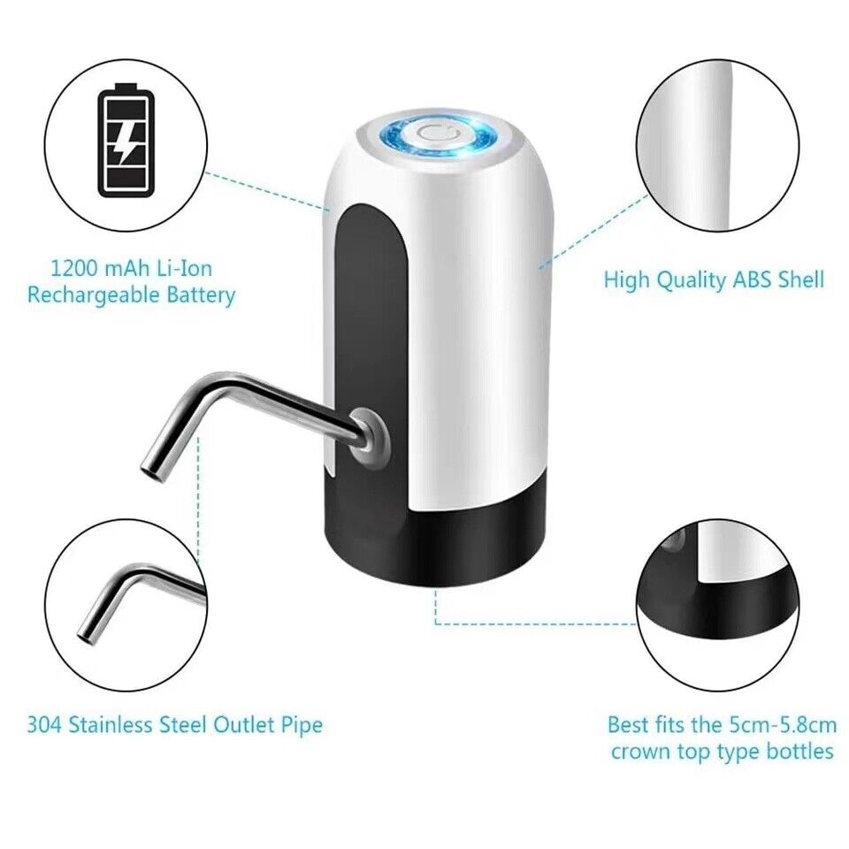 HydraPump Pro – Electric Water Dispenser for 5-Gallon Bottles with USB Charging