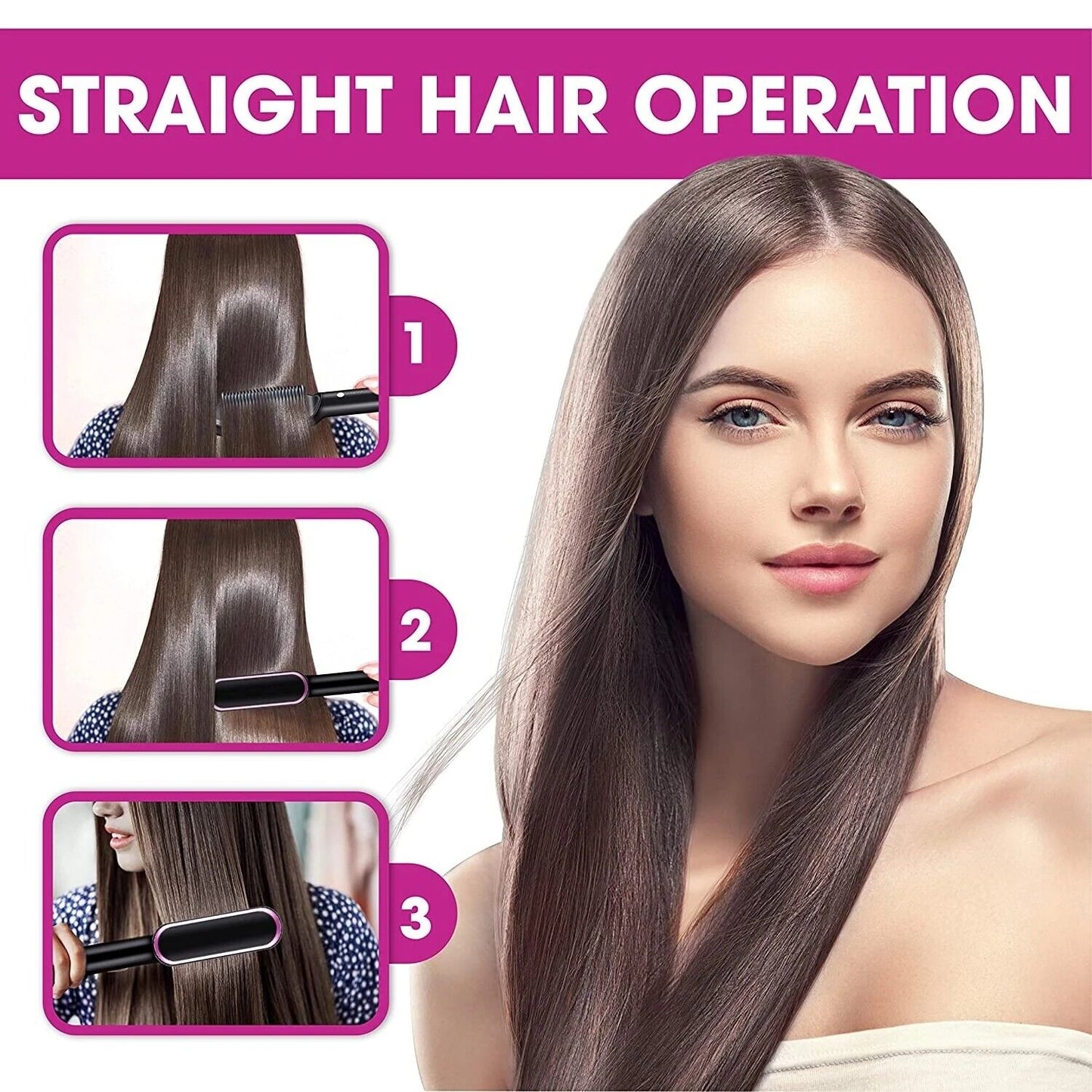 2-in-1 Hair Straightener Comb & Iron