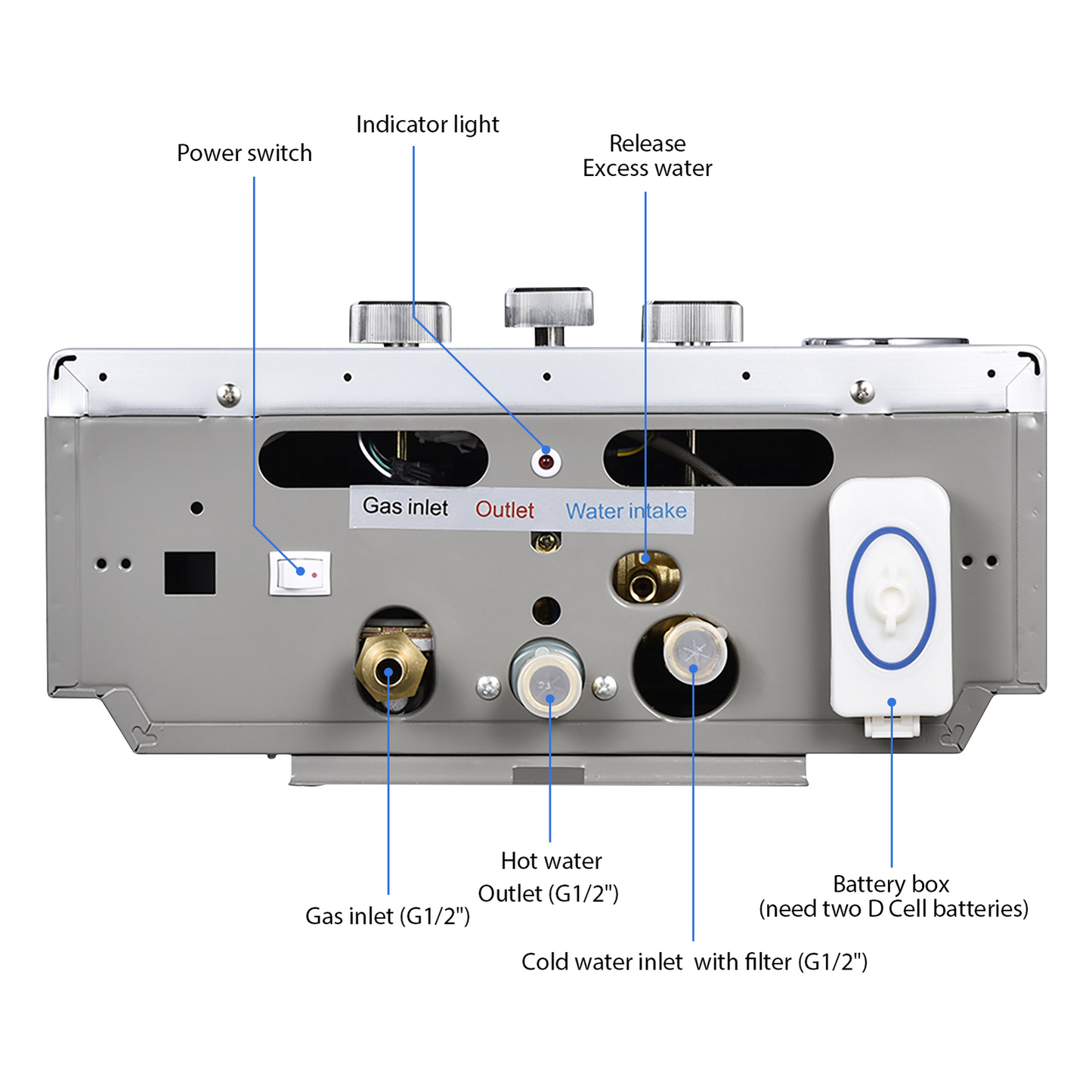 18L Propane Gas Hot Water Heater Instant Boiler (Tankless)