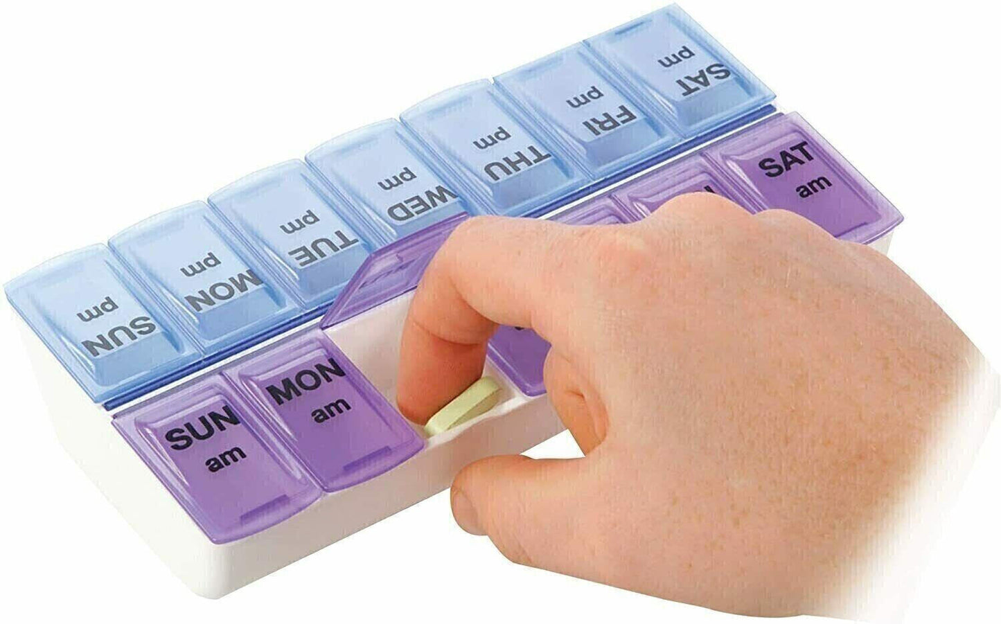7-Day AM/PM Pill Box Organizer with Removable Medicine Case