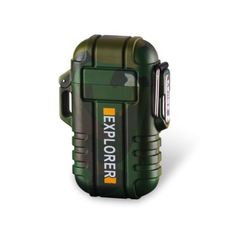 Waterproof Dual Arc Electric Lighter with Flameless Plasma Technology and USB Rechargeable Functionality