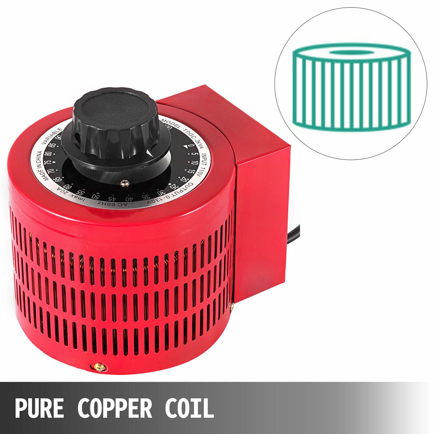 20Amp Variac Transformer Variable AC Voltage Regulator Metered 2000VA 0-130V