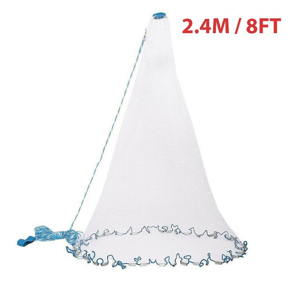 Fishing Cast Net - Easy Throw Hand Cast - Strong Nylon Mesh