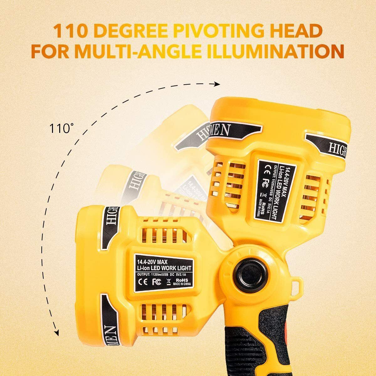 20V MAX XR Compatible LED Work Light with 1120LM Brightness and 12W Power
