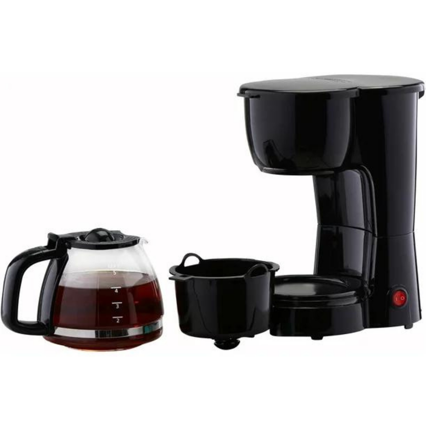 5-Cup Black Filter Coffee Maker: Compact Kitchen Appliance for Fresh Brews