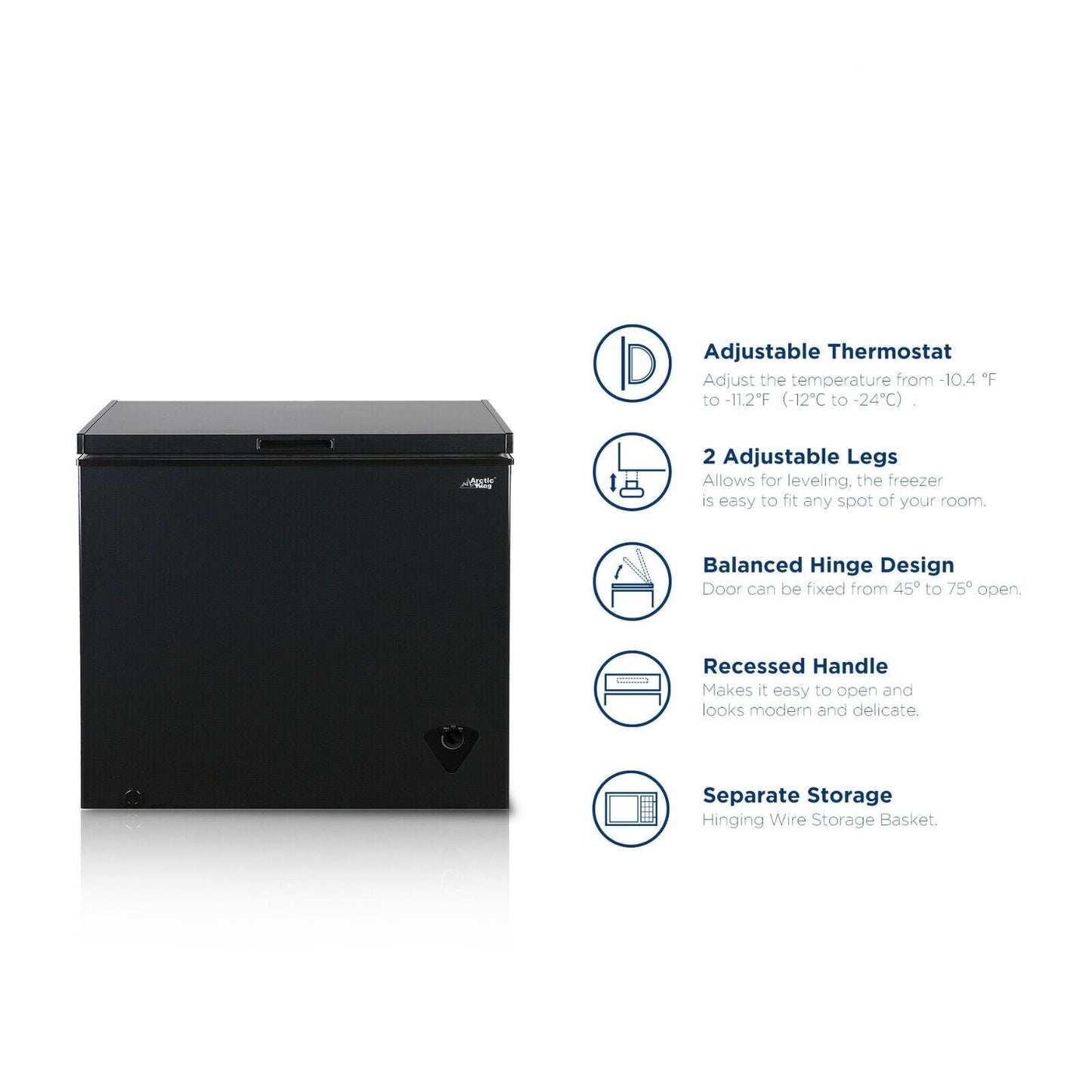 7-Cubic Feet Chest Freezer with Removable Basket for Deep Food Storage