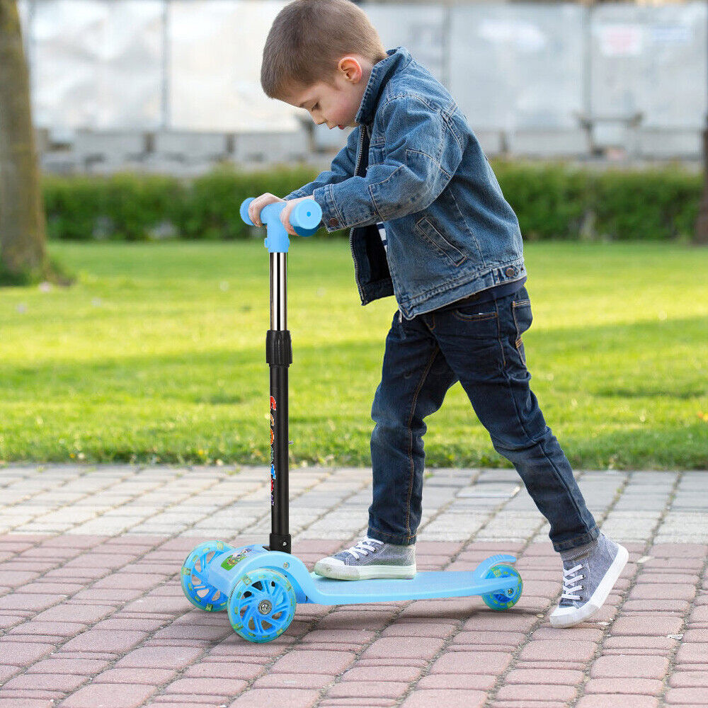 3-Wheel Kick Scooter for Kids and Toddlers: Adjustable Height with LED Light-Up Wheels