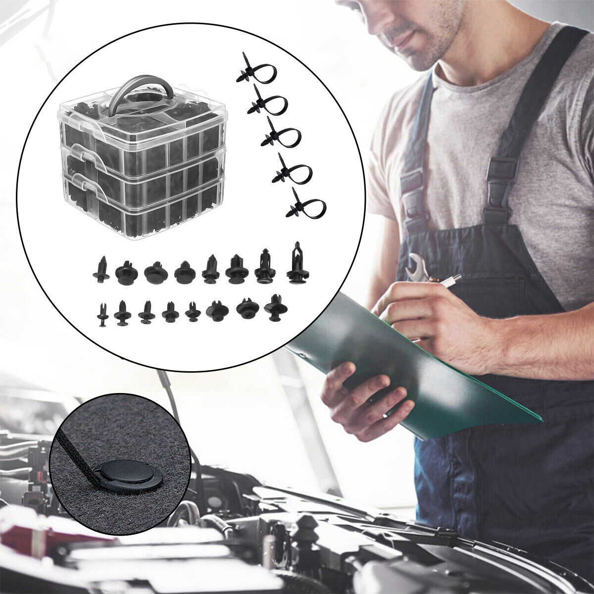 750 Pcs Car Retainer Clips Auto Fasteners Push Trim Clips Pin Rivet Bumper Kit