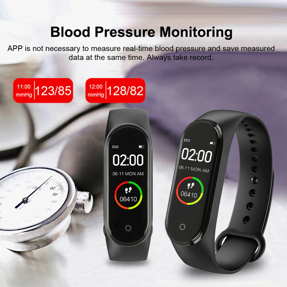 Smartwatch Fitness Tracker with Heart Rate and Blood Pressure Monitor