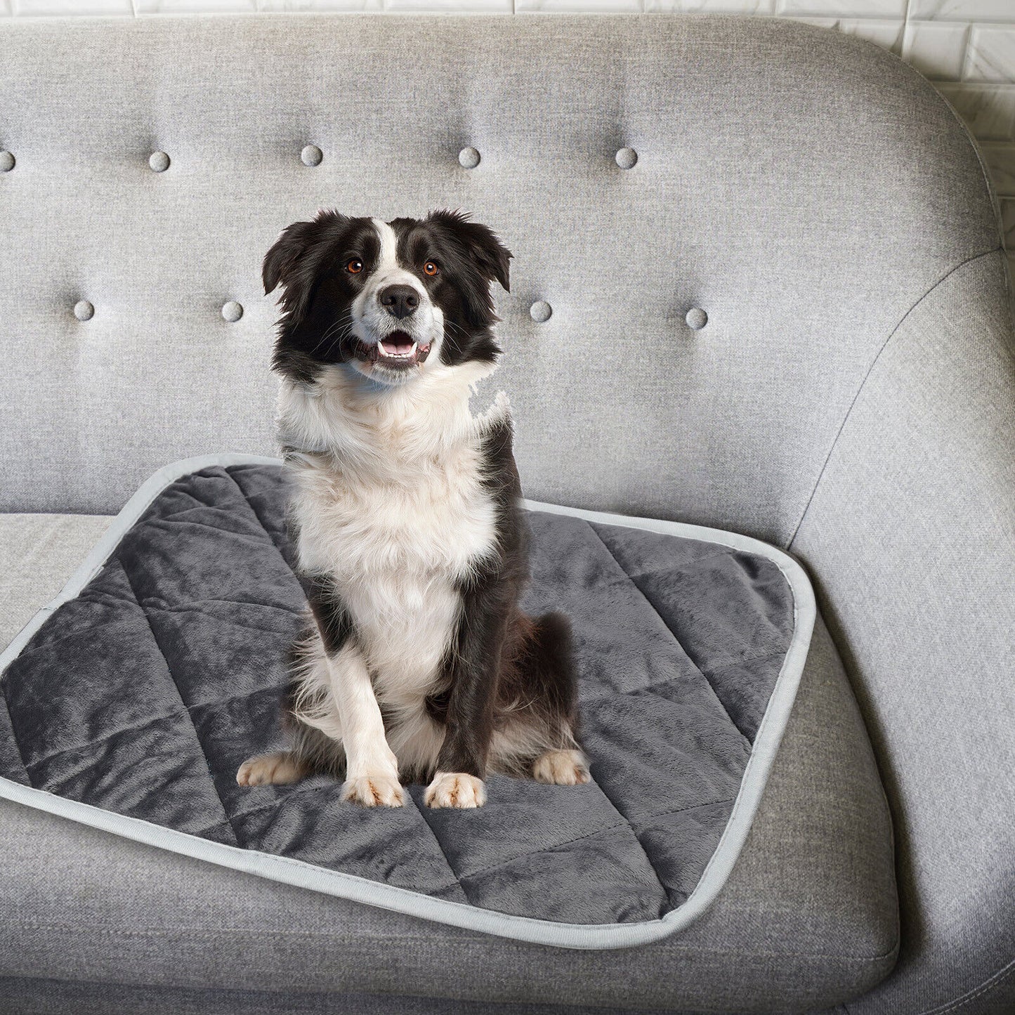 Self-Warming Thermal Mat: Premium Non-Slip Hot Pad for Canine and Feline Beds (Gray)