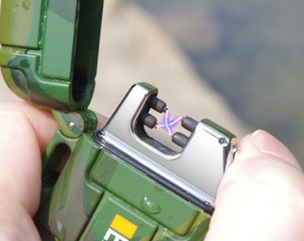 Waterproof Dual Arc Electric Lighter with Flameless Plasma Technology and USB Rechargeable Functionality