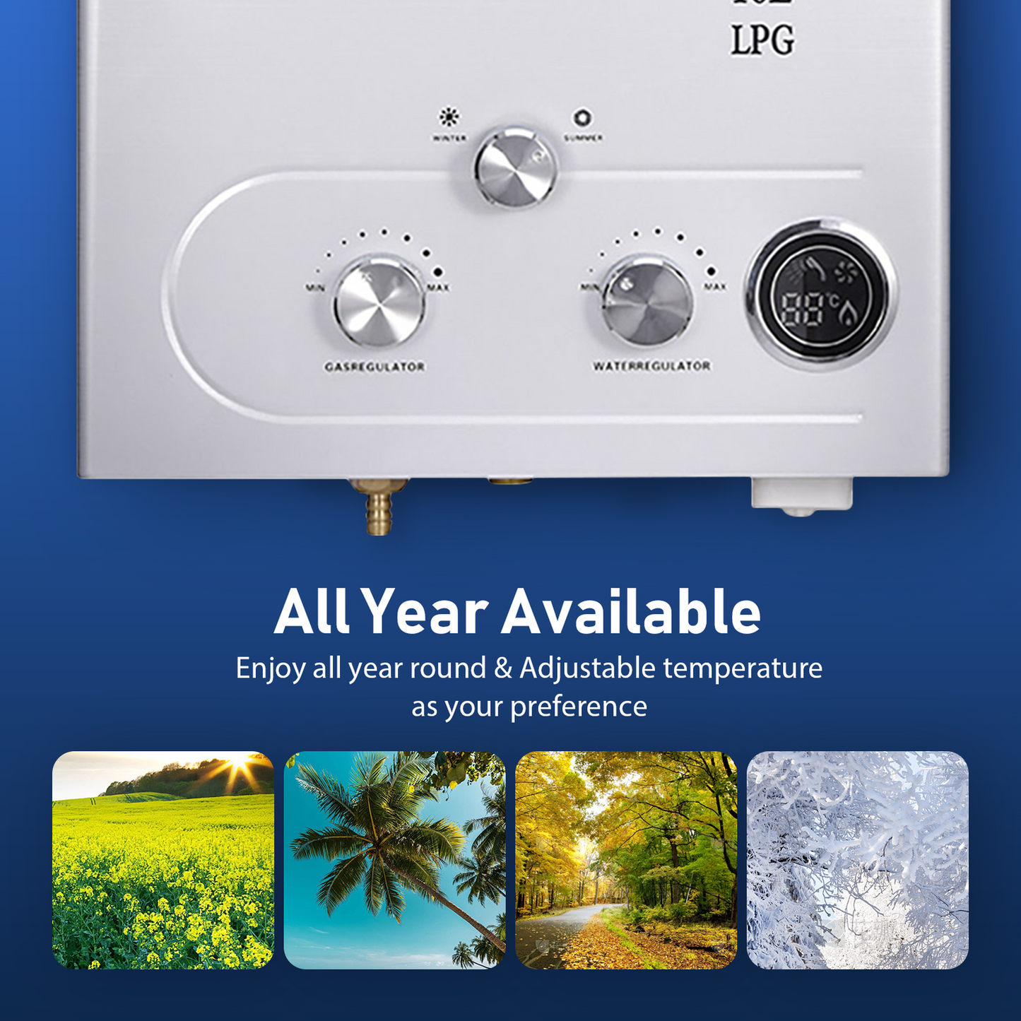 18L Propane Gas Hot Water Heater Instant Boiler (Tankless)