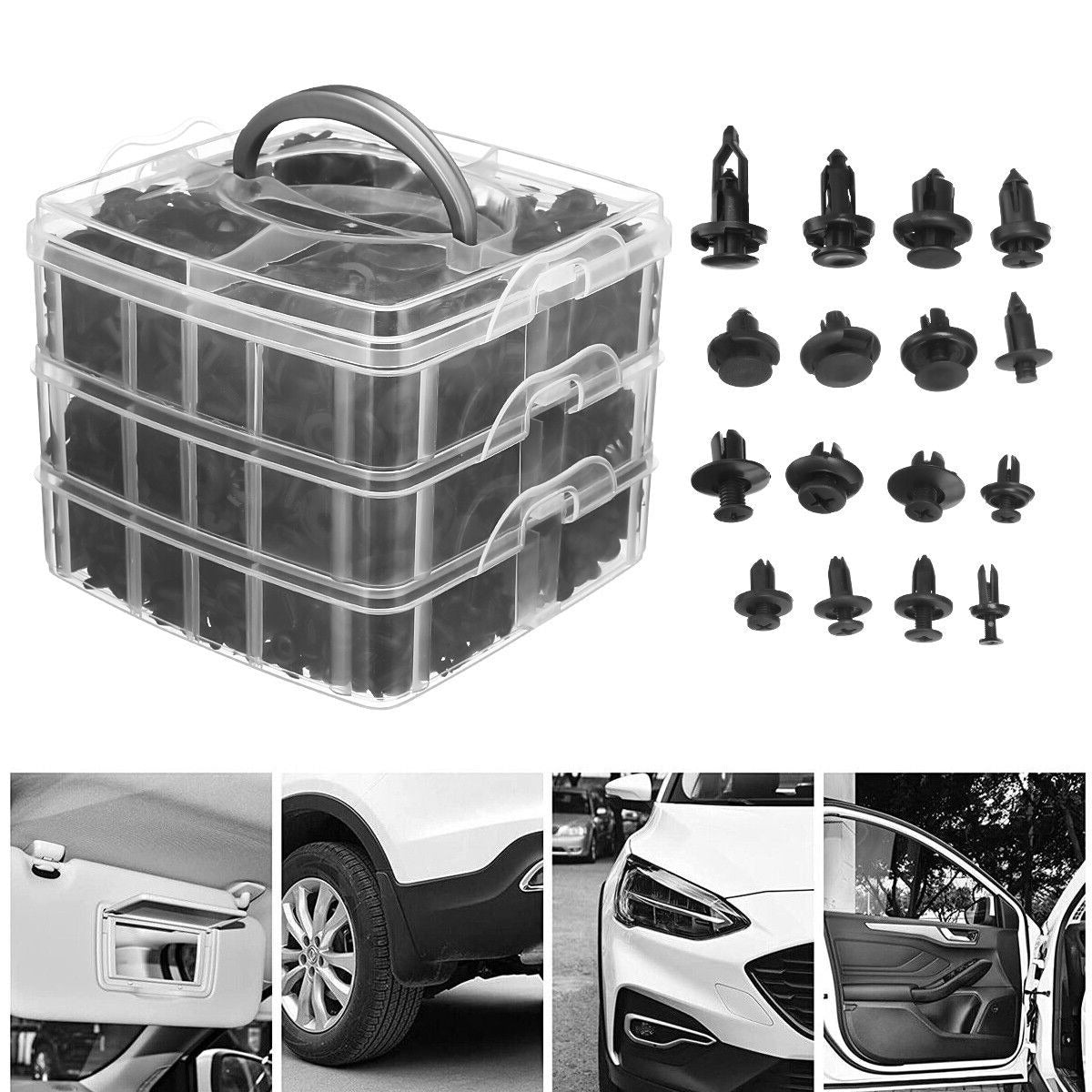 750 Pcs Car Retainer Clips Auto Fasteners Push Trim Clips Pin Rivet Bumper Kit