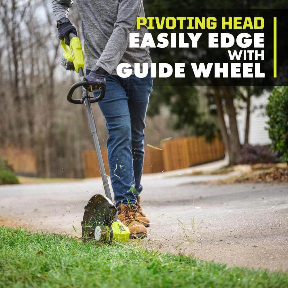 RYOBI 18V ONE+ String Trimmer with 4.0Ah Battery and Charger