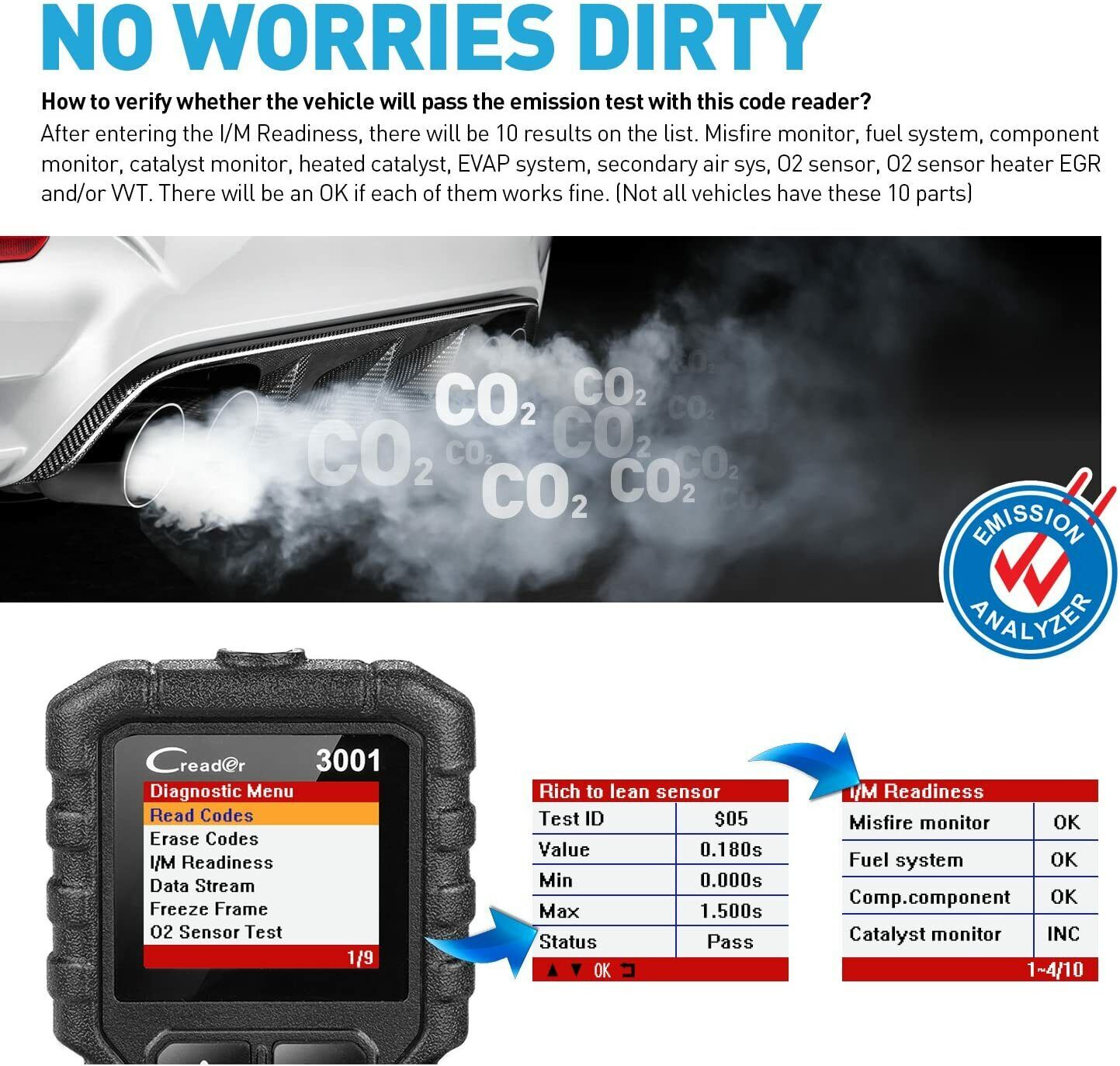 Automotive OBD2 Diagnostic Scanner: Check Engine Light and OBD Code Reader